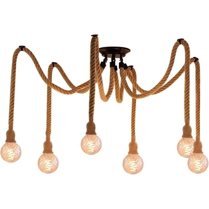 Plafonnier Industriel Retro Vintage Lustre Abat-jour en Métal E27, Luminaire Suspension Fer Loft Moderne Style Lampe de Plafon pour Chambre Salon Couloir Bar Maison Restaurant Café, Noir