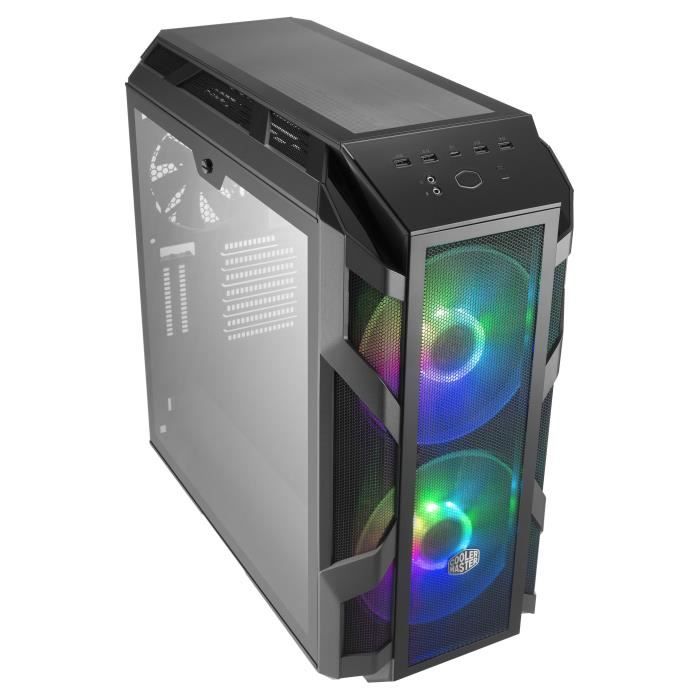 COOLER MASTER LTD BOITIER PC MasterCase H500M – rétro éclairage RGB – Noir – Verre trempé – Format ATX (MCM-H500M-IHNN-S00)