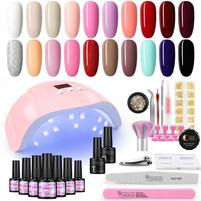 Manucure Kit 36W Nail Lampe UV LED COSCELIA 20 Couleurs Vernis Semi ...