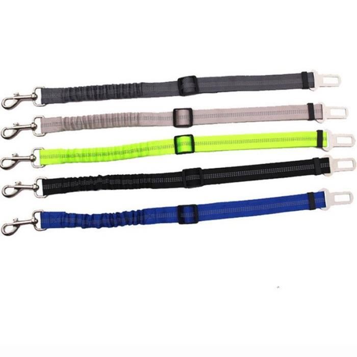 Ceinture Sécurité Chien Voiture 2 En 1 – Élastique, Réglable 52-75 Cm, Réfléchissante – Pour 1 Ou 2 Chiens