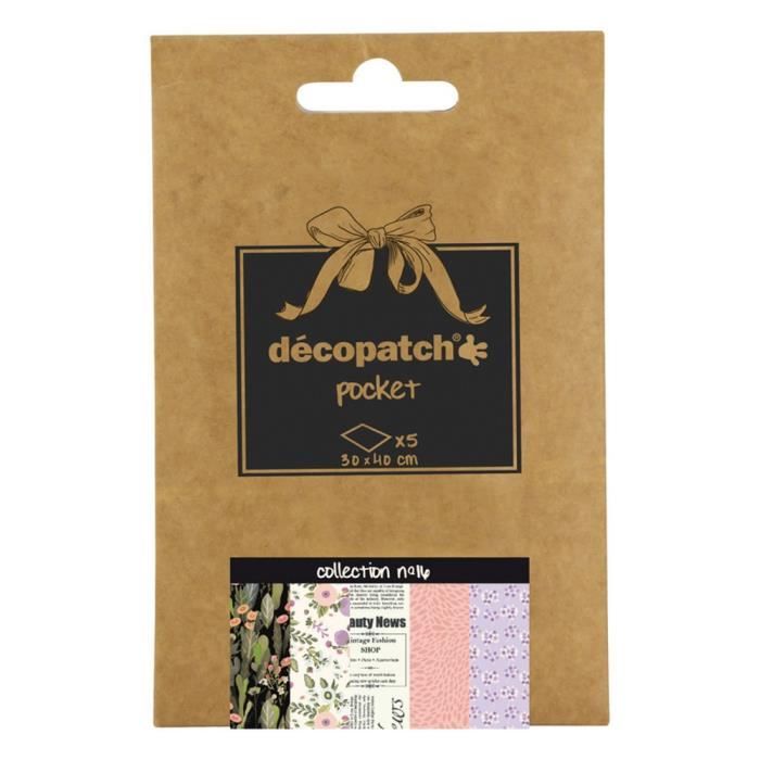 Decopatch - Deco Pocket 5 feuilles 30x40cm - Collection N 16