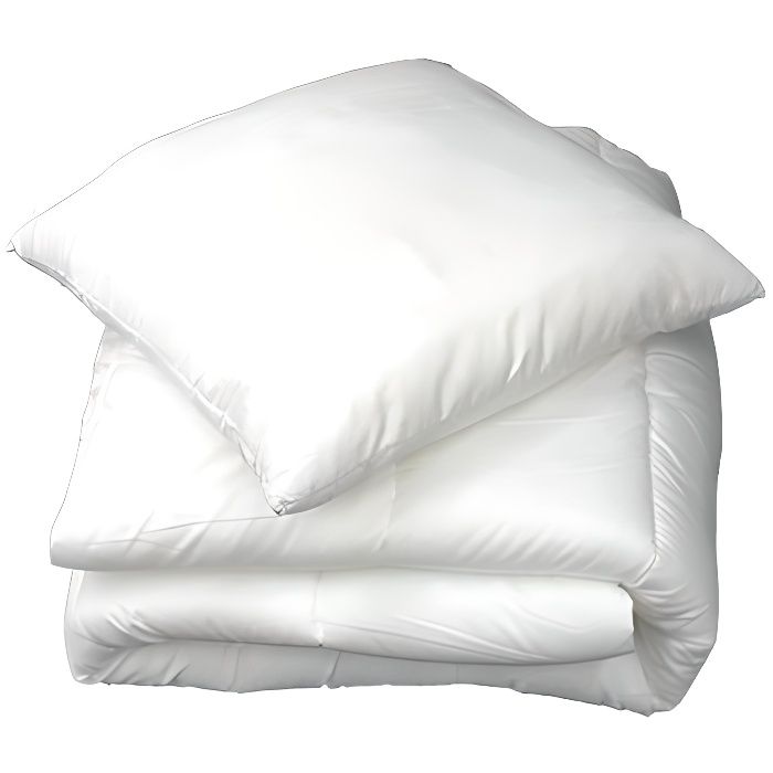 Oreiller uni confort en polyester - Blanc - 60 x 60 cm