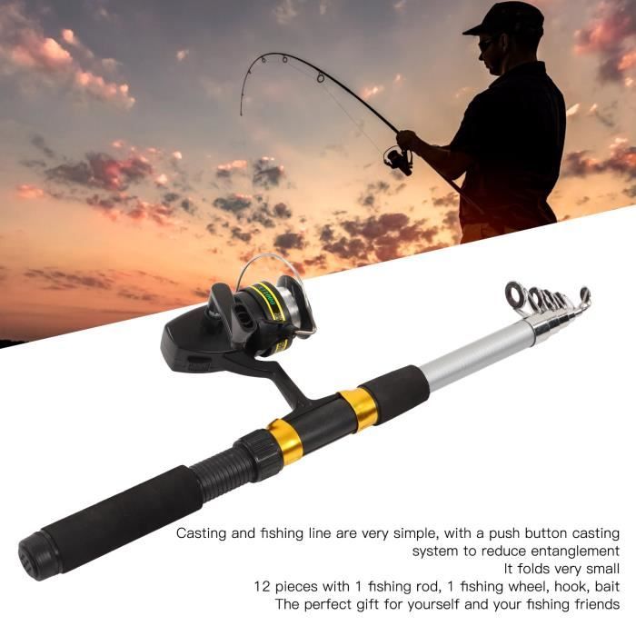 Kit De Canne À Pêche 12 Pcs Canne À Pêche Et Combo Kit Leurre