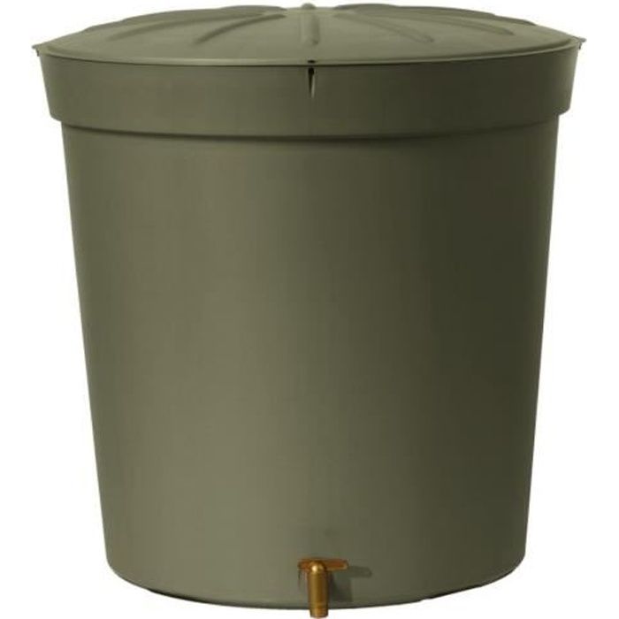 Récupérateur d'eau aérien GARANTIA - Cylindrique taupe - 300 L