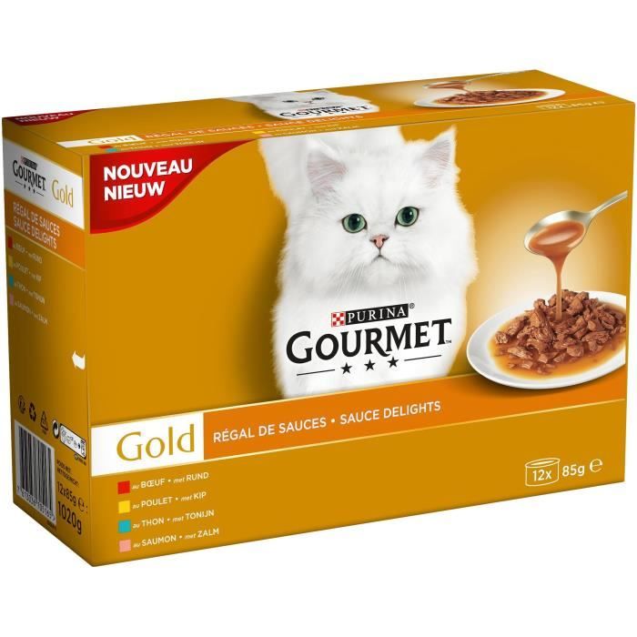 GOURMET Gold Pâtée Régal de Sauces - Pour chat adulte - 12 x 85 g