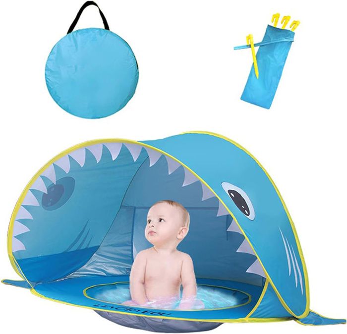 Piscine De Plage Bébé Pliable - Tapis De Jeu D'eau Et De Sable - Carré 200x200 Cm Ou Rond 140x140 Cm - Avec Piquets Et Sac De Transport