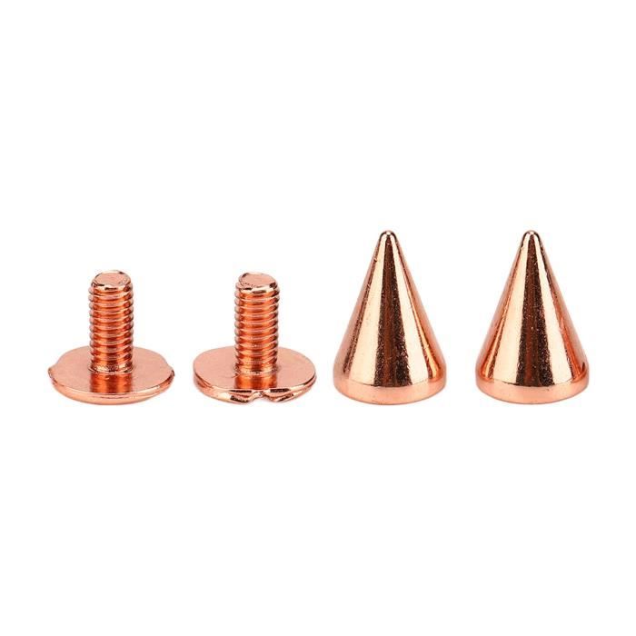 400 Sets Four-Jaw Square Spike Studs - 6mm Bronze, DIY Leathercraft Rivets For Clothing, Bags, Shoes - View #4