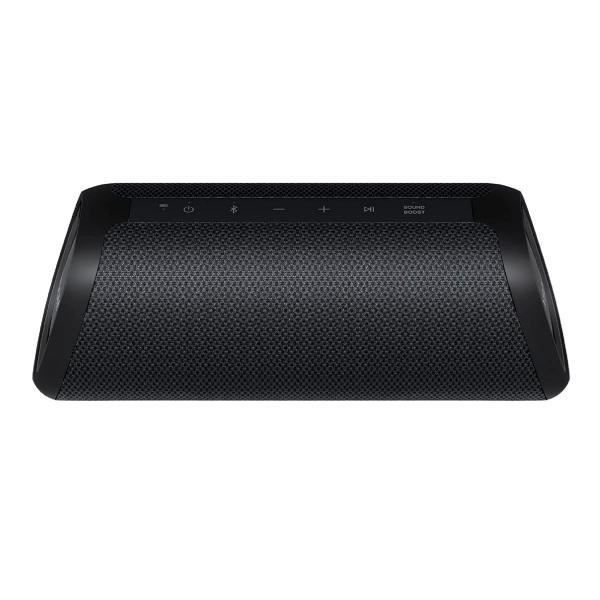 Enceinte portable LG XBOOM Go XG7QBK en noir avec puissance 40W, connexion Bluetooth 5.1, entrée auxiliaire USB et 3.5, résistance à