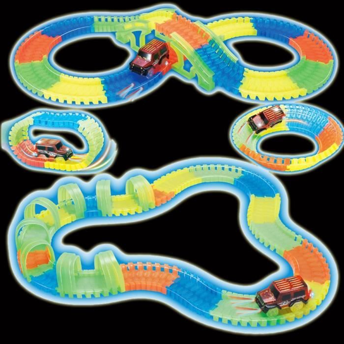 Circuit Magique Lumineux Flexible Avec Une Voiture Lumineuse Et