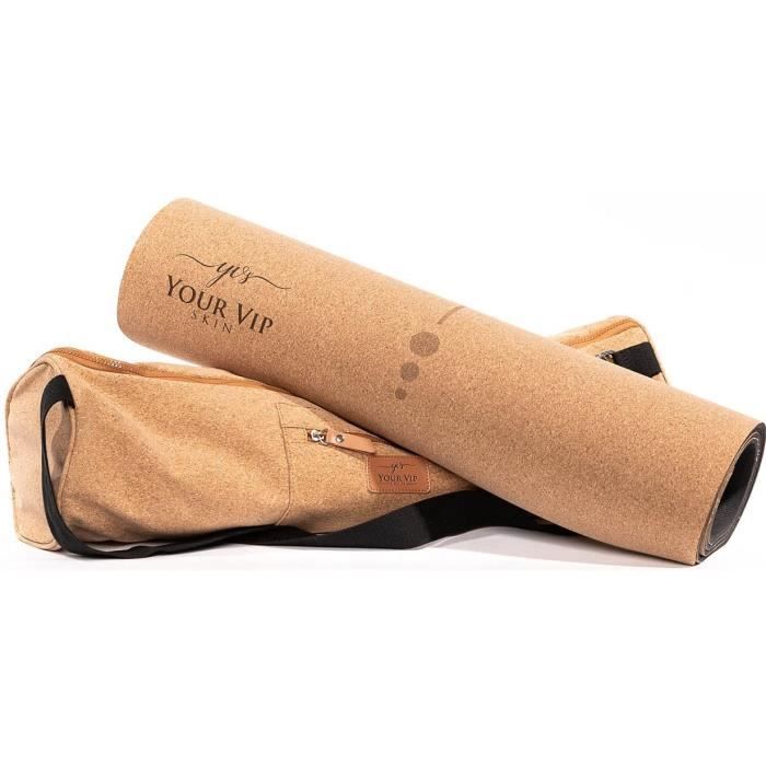 Sac De Tapis De Yoga En Liège YOUR VIP SKIN – 70x18 Cm, Imperméable, Respirant, Poche à Clés, Bandoulière Réglable