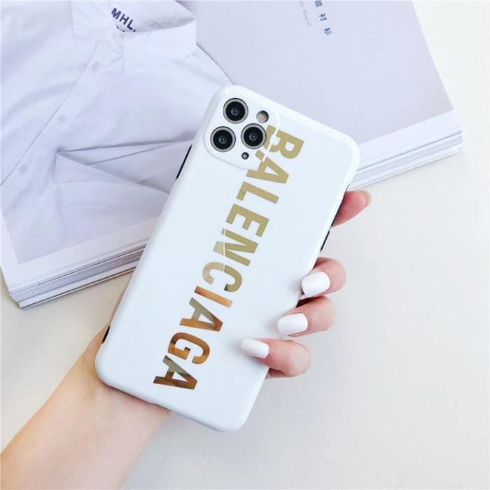 Coque iPhone XS X Balenciaga Blanc Dorure Ultra Slim AntiChoc Souple Silicone Coque Compatible iPhone XS X Cdiscount Telephonie