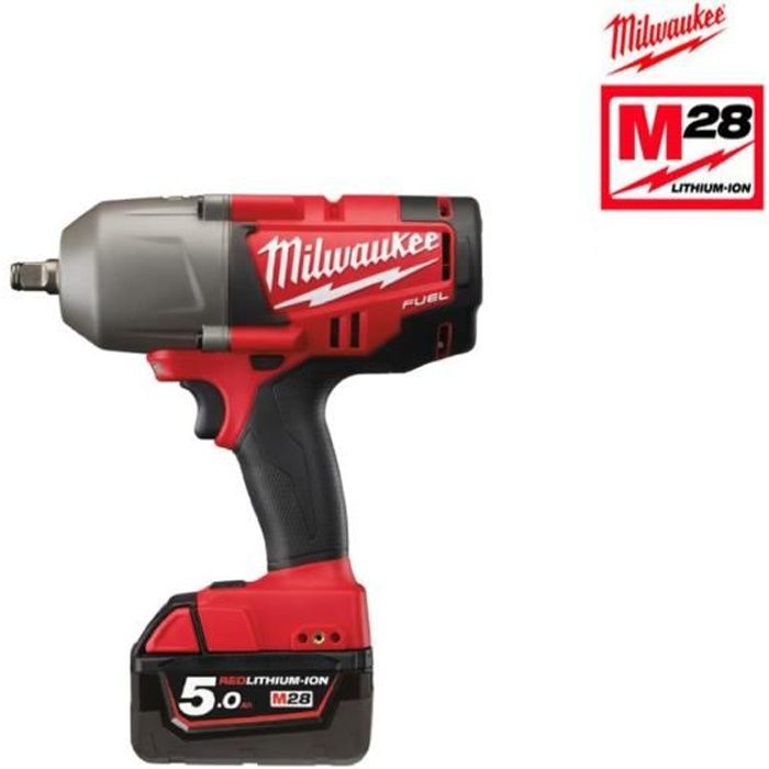 Boulonneuse a choc MILWAUKEE HD28 IW 502X 2 batteries 28V 5.0Ah 1 chargeur 4933448545 Cdiscount Bricolage