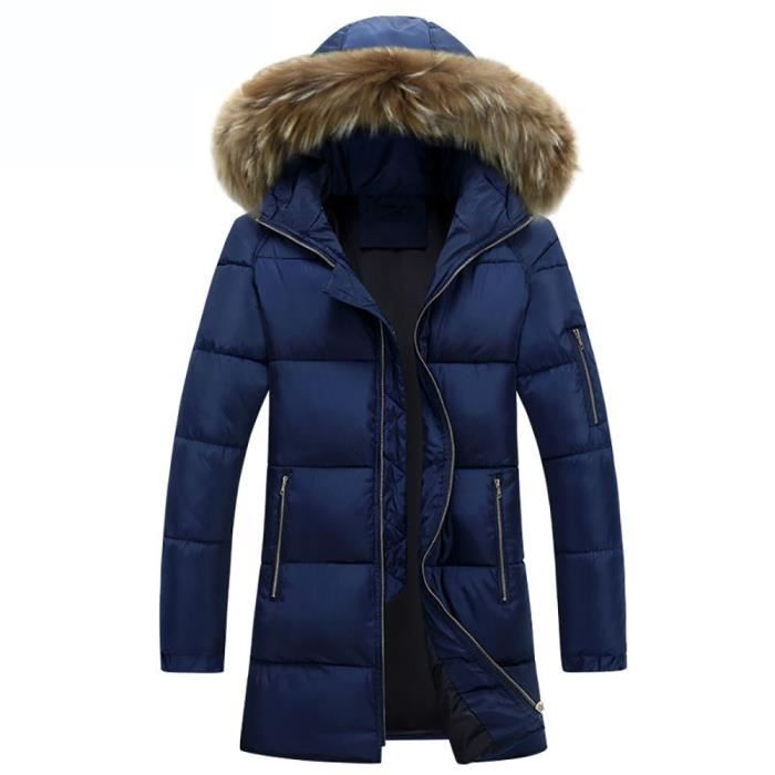 Doudoune homme avec capuche en fourrure sale