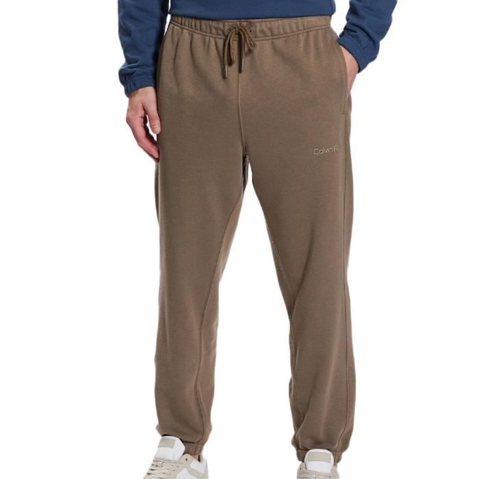 Jogging Homme Calvin Klein Jeans N6 Marron Poches lat rales Imprim sur l avant