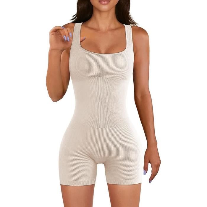 Jumpsuit Rongseng Pour Femme - Combinaison Moulante Sans Manches - Pour Sport, Fitness Et Quotidien