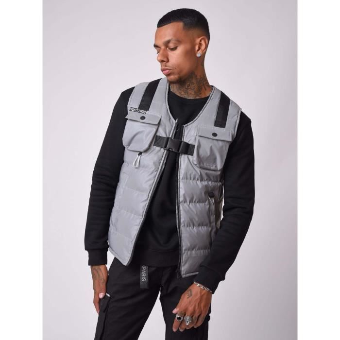 PROJECT X PARIS - Gilet sans manches matelassé multi-poche et sangle - Homme  Grey - Cdiscount Prêt-à-Porter