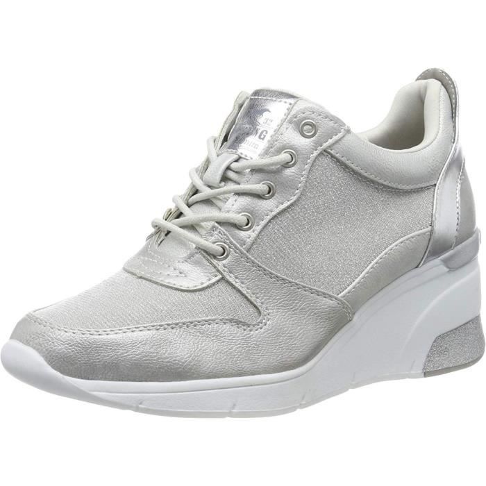 Achat chaussures Mustang Shoes Femme Basket, vente Mustang 1378 301 243  Ivory - Basket compensee Femme