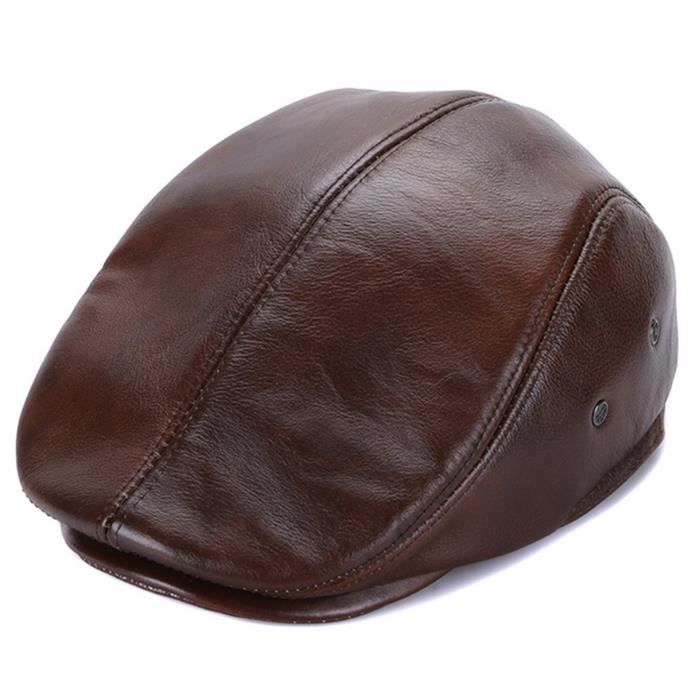 Casquette Newsboy En Simili Cuir - Style Gatsby - Taille Unique Homme - Neuve