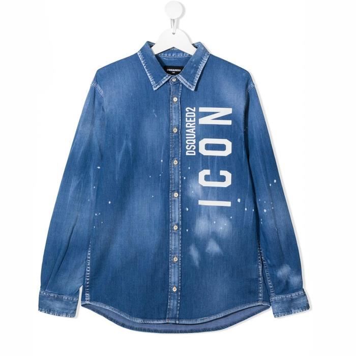 DSQUARED CAMICIA JEANS DSQUARED DQ01 DENIM CHIARO DQ04HX D002R Blu 8 anni Blu Cdiscount Pret a Porter