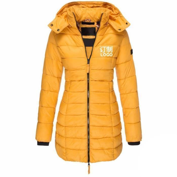 Doudoune Femme Jaune MOBIGARLAN Coupe Slim Mi-longue Style