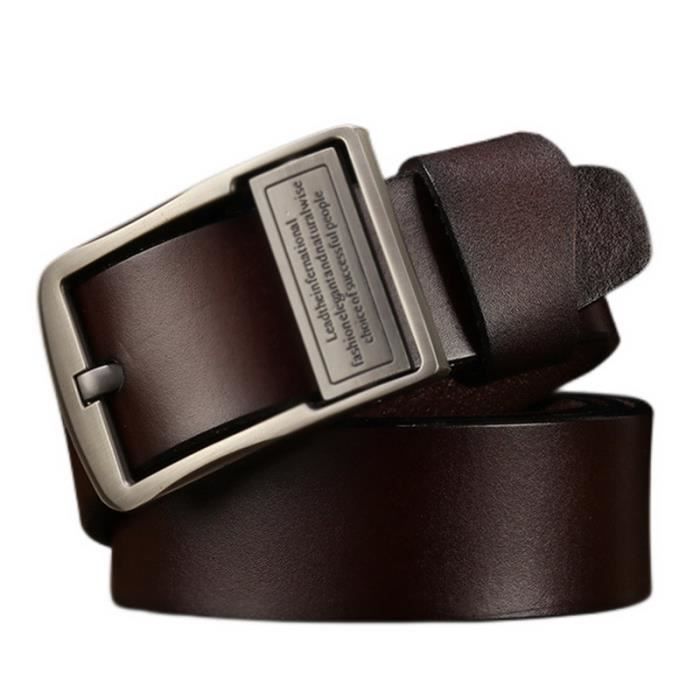 Ceinture Homme Marque de Luxe Vintage Pur Cuir de Vachette
