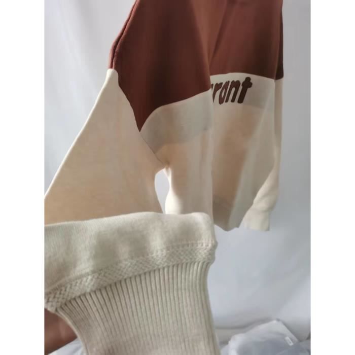 Sweat-shirt Femme à Demi-fermeture éclair - Col Revers, Grandes Poches - Tendance Confortable Pour Automne/hiver