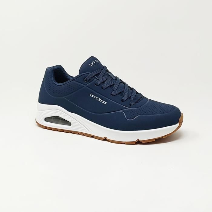 BASKETS SKECHERS UNO STAND ON AIR CS Homme Blanc Marine