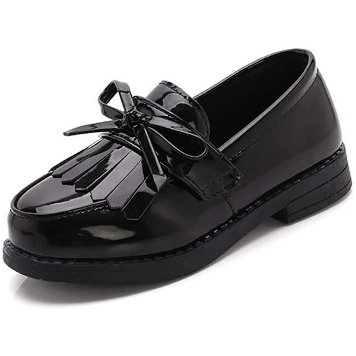Mocassins Fille en Cuir Frange Chaussure Femme pour Printemps