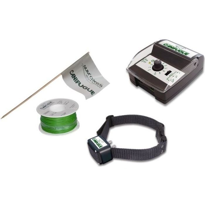 NUM'AXES Canifugue Clôture et collier anti-fugue pour chiens - FUG1030 (Jardin jusqu'à 800 m de fil)