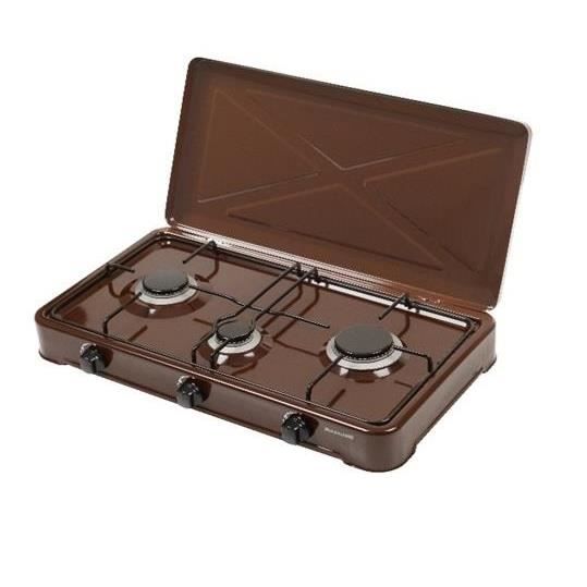 Table de cuisson - RAVANSON - K-03BR - 3 brûleurs à gaz - Brun - Cover