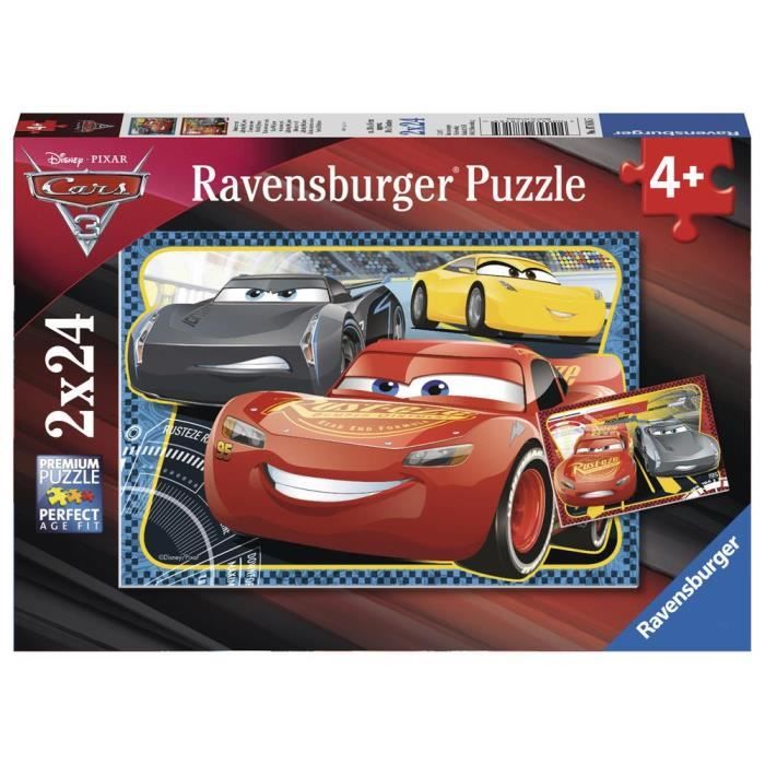 Puzzle CARS 2x24 pcs - Ravensburger - Aventure Flash McQueen - Pour ...