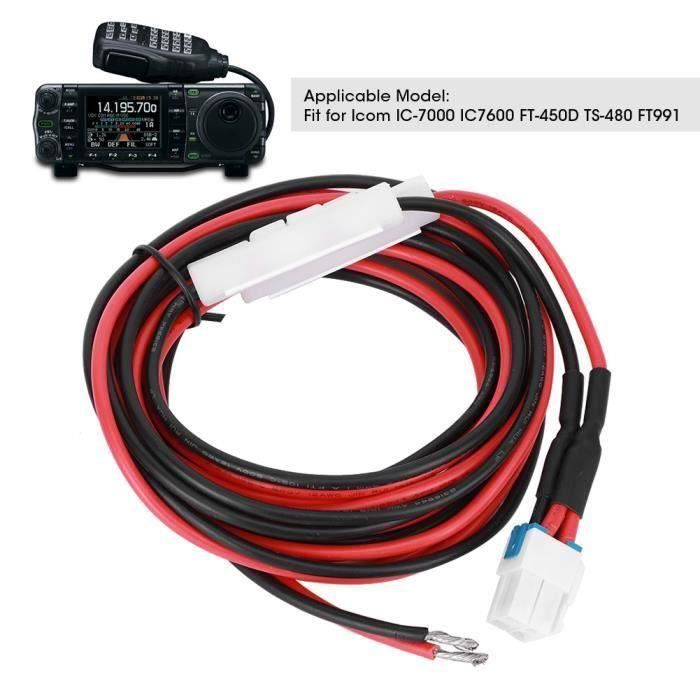 Gift-LEK Ligne de charge de câble de cordon d'alimentation Radio 2 voies  adaptée pour Icom IC-7000 IC7600 FT-450D TS-480 FT991 - Cdiscount Bricolage