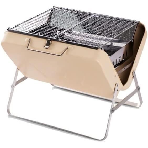 Mini Barbecue Hibachi Rond – Portable Charbon De Bois – Camping/extérieur