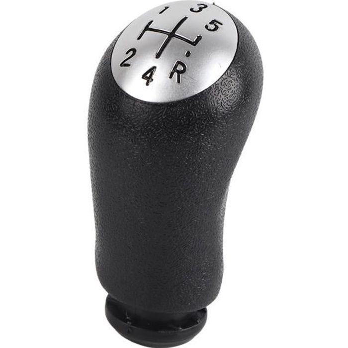 Pommeau De Levier De Vitesse + Soufflet Pour Renault Clio 2 (1998-2005) - Cuir Et Plastique - Type C