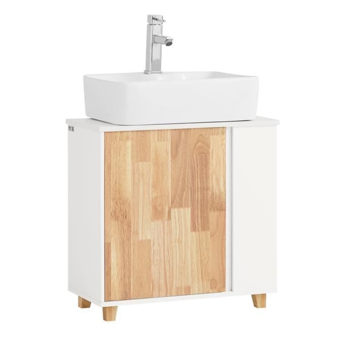 Meuble sous Vasque - SOBUY - BZR75-W - Style Campagne - Blanc - 60x30x60 cm