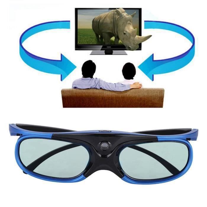Lunettes 3D Actives DLP Link 144 Hz - Rechargeables, Haute Luminosité, Compatibles Projecteurs 3D