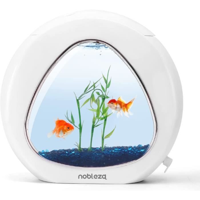 Meilleurs prix pour – Aquarium Design avec fenêtre en Verre et lère LED, Couleur Blanc. Capacité de 4 litres.9