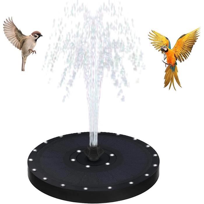Fontaine Solaire LED Multicolore 10W Avec Batterie Et Télécommande - Pompe à Eau Pour Jardin Et Étang