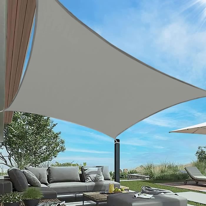 Voile D'Abat-Soleil Extérieur Rectangle - PEHD - Protection UV Jardin Piscine (Blanc)