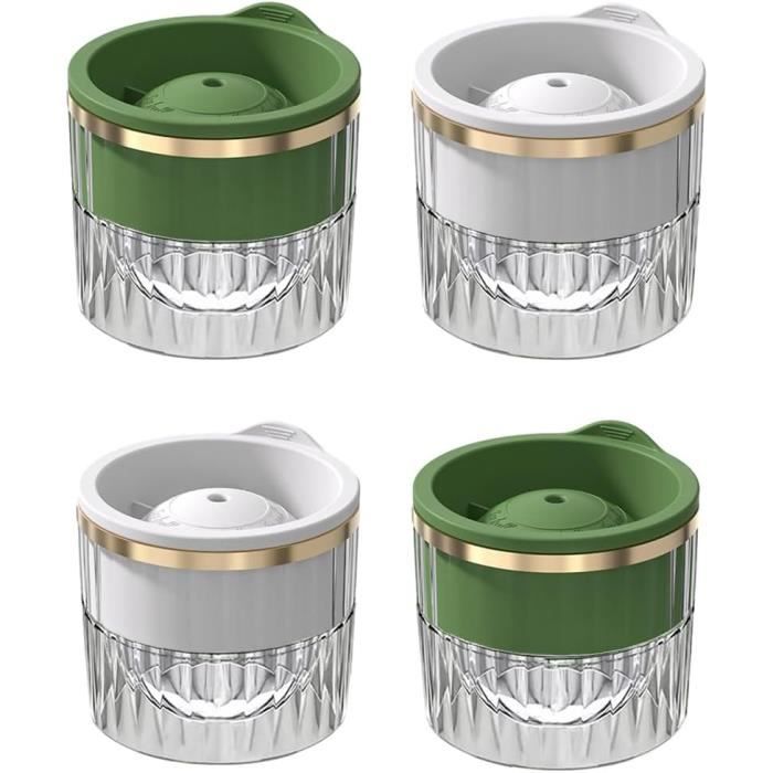 Lot de 4 bacs à glaçons en silicone avec couvercle, faciles à démouler Lot de 4 bacs à glaçons en silicone avec couvercle, faciles à démouler