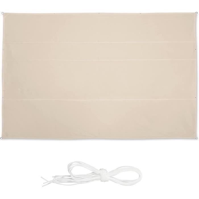 Relaxdays Voile D'ombrage, 5 X 7 M, Imperméable, Protection UV Tendeurs Terrasse Balcon Rectangulaire Bordeaux 49839391
