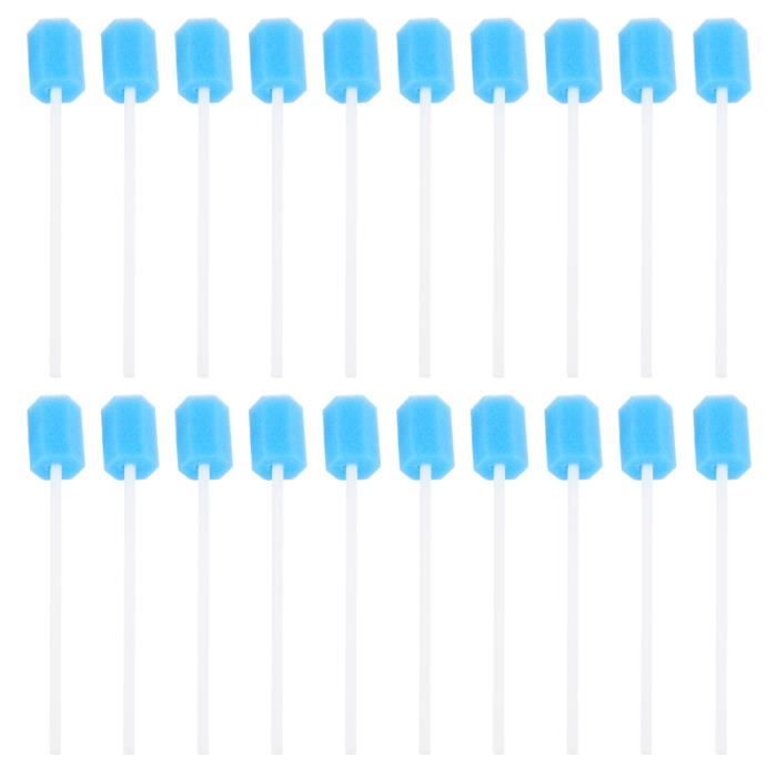 100 pcs jetables bâton éponge soins de la bouche nettoyage des dents écouvillon buccaux (bleu) PORTE MONNAIE