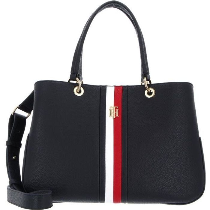 TOMMY HILFIGER TH Essence Satchel Corp Desert Sky 138328 sac a main sac a main Bleu Cdiscount Bagagerie Maroquinerie