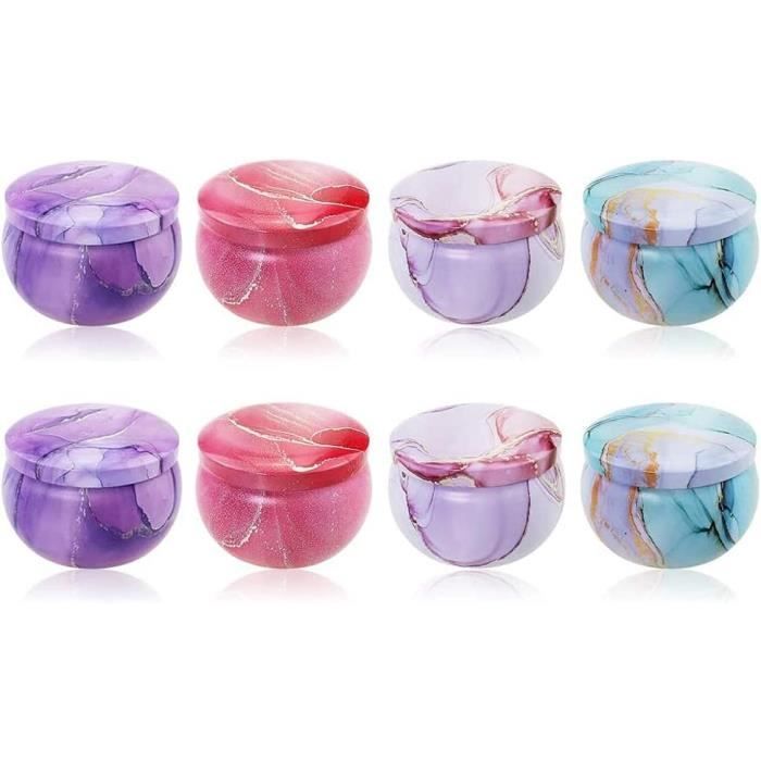 8 Boîtes Métalliques à Bougies Réutilisables - 60x40mm - Pour DIY, Rangement, Cadeaux