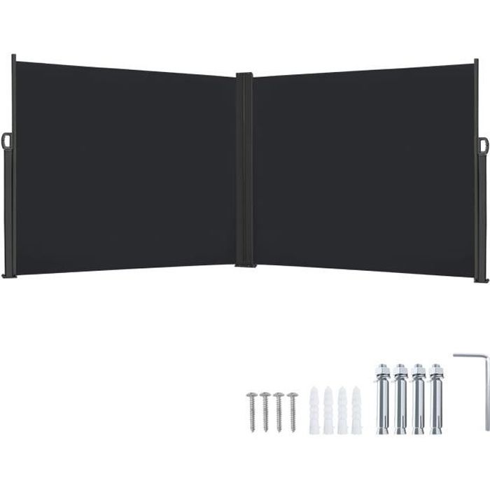 Store Latéral Extensible Juskys 300x160 Cm - Gris - Brise-vue Et Coupe-vent Pour Balcon Et Terrasse