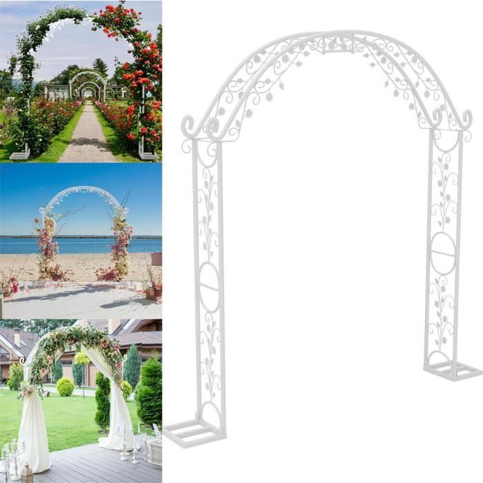 Arche de Mariage en Métal 2.2x2.4M Arche Jardin Décoration pour Anniverssaire, Cérémonie, Fête, Noël, Photography