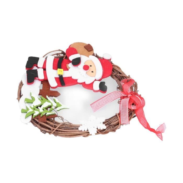 Couronne De Noël Artificielle 50 Cm Avec LED – Effet Neige Et Pommes De Pin – Décoration Porte, Bureau, Intérieur/extérieur