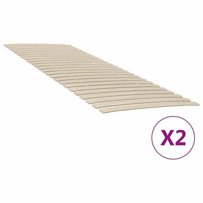 vidaXL Lattes de rechange pour sommier avec 48 lattes 2 pièces 80 x 200 cm 3203724