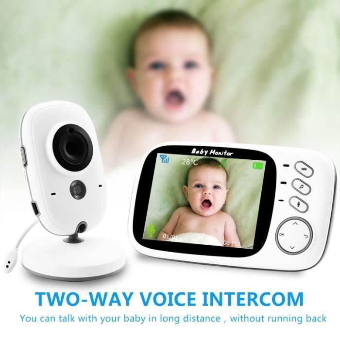 Moniteur De Bebe Couleur Video Sans Fil Avec 3 2 Pouces Lcd 2 Voies Audio Parler Vision Nocturne Surveillance Camera Cdiscount Puericulture Eveil Bebe