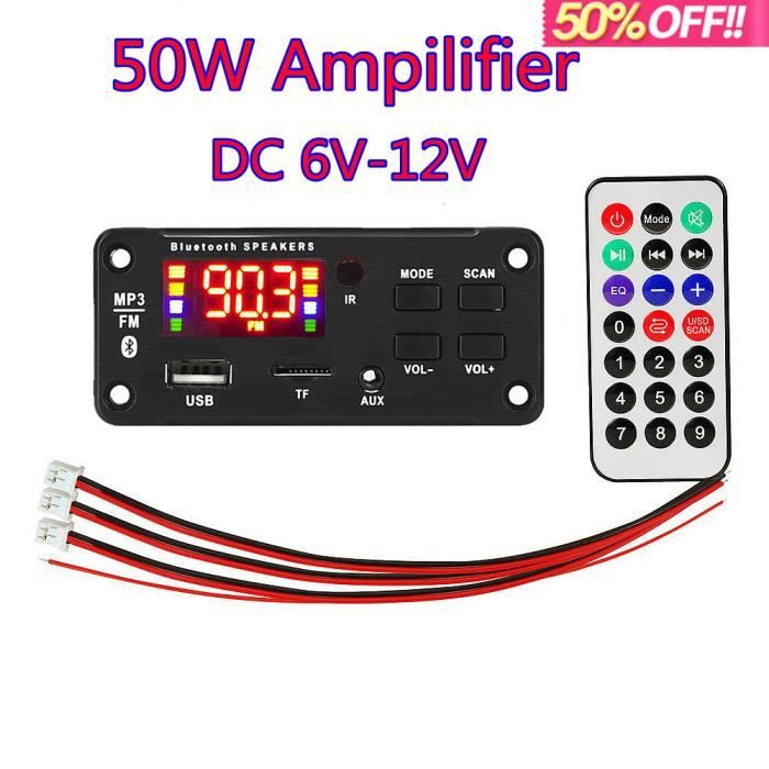 Carte Décodeur MP3 Bluetooth 12V – Avec Radio FM, USB, TF, Entrée Ligne Et Fonction Enregistrement